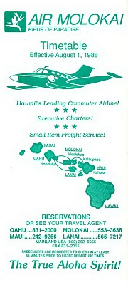 air molokai timetable